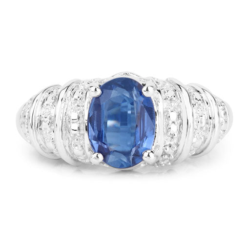 Bague en argent sterling .925 avec kyanite véritable de 1,40 carat