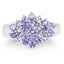 1.61 Carat Genuine Tanzanite Cluster Ring in Sterling Silver