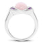 Anillo de plata esterlina con cuarzo rosa y amatista de 3.57 quilates