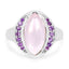 Anillo de plata esterlina con cuarzo rosa y amatista de 3.57 quilates