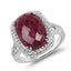 Anillo de cóctel de rubí teñido de 7.60 quilates y plata esterlina .925