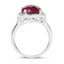 Anillo de cóctel de rubí teñido de 7.60 quilates y plata esterlina .925