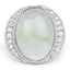 11.50 Carat Genuine Prehnite & White Topaz Sterling Silver Ring