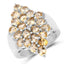 Bague en argent sterling avec citrine et topaze blanche de 3,54 carats