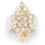 Bague en argent sterling avec citrine et topaze blanche de 3,54 carats