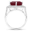 Bague en argent sterling avec rubis rempli de verre de 5,86 carats et topaze blanche
