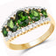 Bague en Chrome Diopside et Topaze Blanche Plaquée Or Jaune 18K de 2,70 Carats