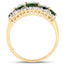 Bague en Chrome Diopside et Topaze Blanche Plaquée Or Jaune 18K de 2,70 Carats