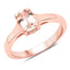 Bague de fiançailles en argent sterling avec morganite véritable de 0,70 carat