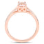 Bague de fiançailles en argent sterling avec morganite véritable de 0,70 carat