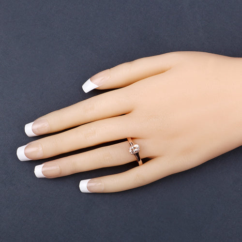 Bague de fiançailles en argent sterling avec morganite véritable de 0,70 carat