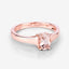 Bague de fiançailles en argent sterling avec morganite véritable de 0,70 carat