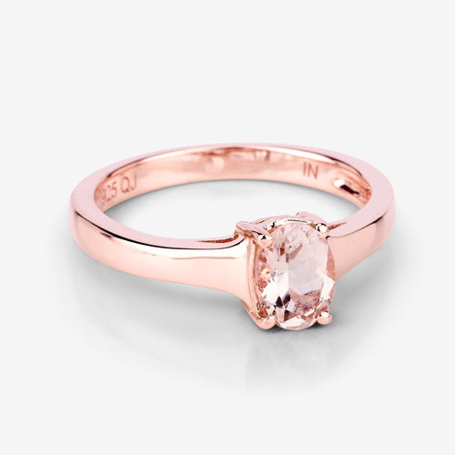 Bague de fiançailles en argent sterling avec morganite véritable de 0,70 carat