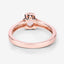 Bague de fiançailles en argent sterling avec morganite véritable de 0,70 carat