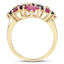6.97 Carat Genuine Emerald, Blue Sapphire and Ruby Sterling Silver Ring
