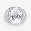 5.38 Carat Crystal Quartz & Diamond Sterling Silver Engagement Ring