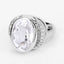 5.38 Carat Crystal Quartz & Diamond Sterling Silver Engagement Ring