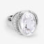 5.38 Carat Crystal Quartz & Diamond Sterling Silver Engagement Ring