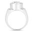 5.38 Carat Crystal Quartz & Diamond Sterling Silver Engagement Ring