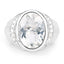 5.38 Carat Crystal Quartz & Diamond Sterling Silver Engagement Ring