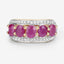 1.74 Carat Genuine Ruby and White Diamond Ring in Sterling Silver