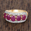 1.74 Carat Genuine Ruby and White Diamond Ring in Sterling Silver