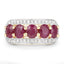 1.74 Carat Genuine Ruby and White Diamond Ring in Sterling Silver