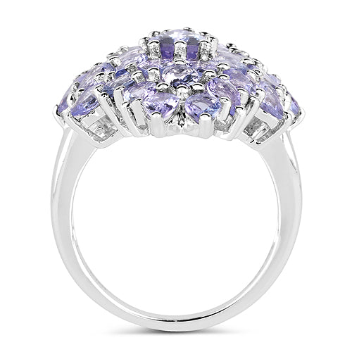 5.27 Carat Genuine Tanzanite Sterling Silver Engagement Ring