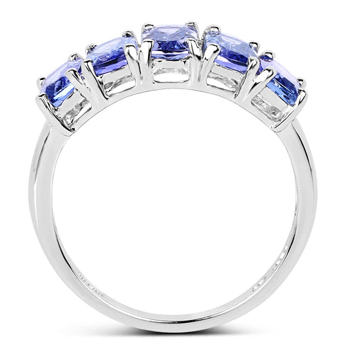 Bague de fiançailles en argent sterling avec tanzanite véritable de 2,65 carats