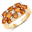 Bague en Citrine et Topaze Blanche Plaquée Or Jaune 14K