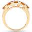 Bague en Citrine et Topaze Blanche Plaquée Or Jaune 14K