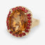 9.38 Carat Genuine Citrine & Orange Sapphire Sterling Silver Ring