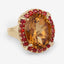 9.38 Carat Genuine Citrine & Orange Sapphire Sterling Silver Ring