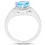 Bague en argent sterling avec topaze bleue suisse et topaze blanche de 2,23 carats
