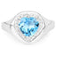 Bague en argent sterling avec topaze bleue suisse et topaze blanche de 2,23 carats