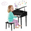 Piano à queue en bois pour enfants avec 30 touches et banc - Noir