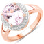 Anillo de Plata Esterlina con Kunzita y Zirconia Blanca de 3.64 Quilates