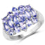 Bague de fiançailles en argent sterling avec tanzanite véritable de 3,08 carats