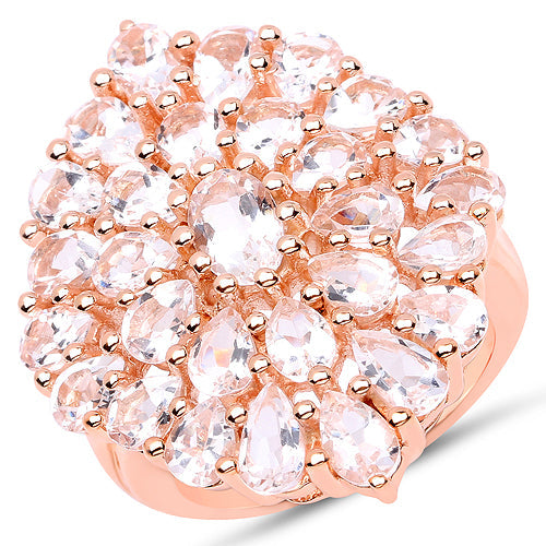 18K Rose Gold Plated Morganite Cocktail Ring