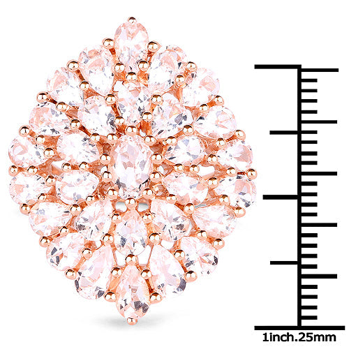18K Rose Gold Plated Morganite Cocktail Ring