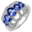 Bague de fiançailles en argent sterling avec tanzanite véritable de 2,13 carats