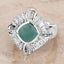 2.57 Carat Emerald and White Topaz Halo Ring in Sterling Silver