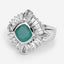 2.57 Carat Emerald and White Topaz Halo Ring in Sterling Silver
