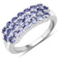 Bague en argent sterling .925 avec tanzanite véritable de 1,54 carat
