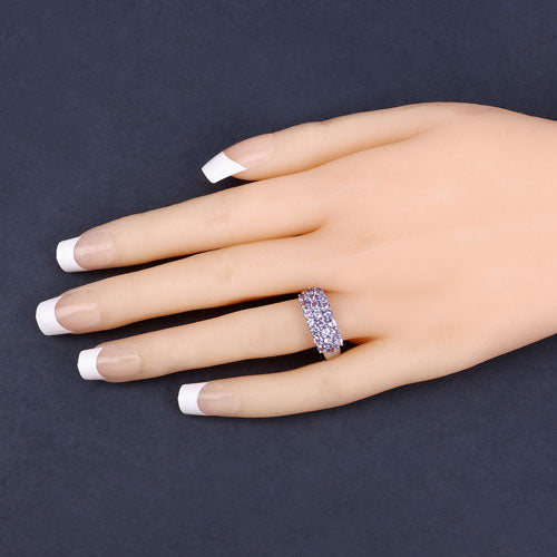 Bague en argent sterling .925 avec tanzanite véritable de 1,54 carat