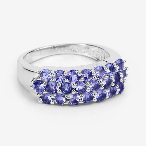 Bague en argent sterling .925 avec tanzanite véritable de 1,54 carat