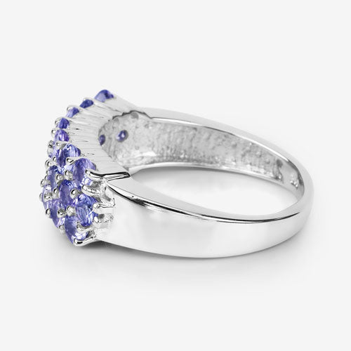 Bague en argent sterling .925 avec tanzanite véritable de 1,54 carat