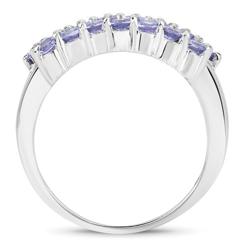 Bague en argent sterling .925 avec tanzanite véritable de 1,54 carat