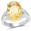 Anillo de Plata Esterlina con Citrino y Diamantes Blancos de 4.55 Quilates