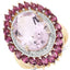 Bague en argent sterling avec améthyste rose et rhodolite de 10,16 carats